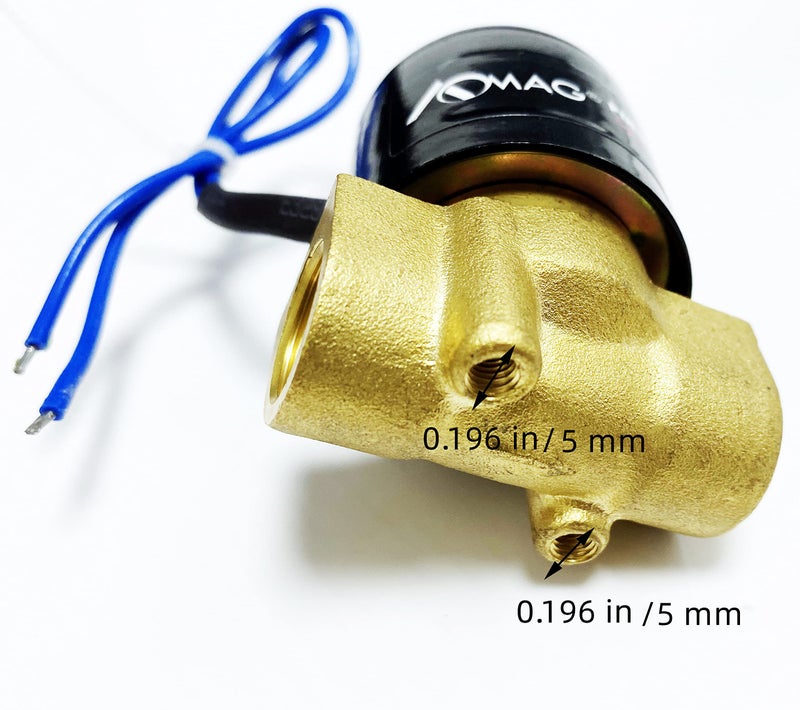 AOMAG 3/8" Electric Solenoid Valve 12V DC, VITON Gasket, Air, Gas, Fuel Normally Closed - Image 4
